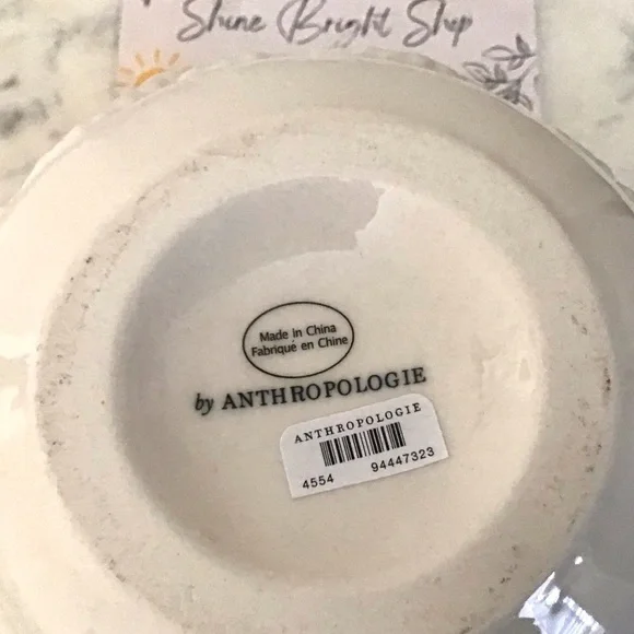 Anthropologie Flower Pot Vase Planter Handpainted Stoneware Daisy New With Tag - Picture 7 of 7